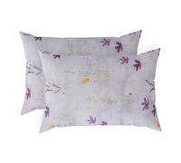 LINENWALAS 100% Cotton Percale Standard Size Pillow Case Set of 2, Crisp and Cooling 200 TC, Premium Cotton Printed Bed Pillow Covers (20x30 inch, Haze of Lavender)