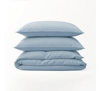 LINENWALAS 100% Egyptian Cotton King Size Duvet Cover Set 226x220 cm, 1200 Thread Count Premium Cotton Zipper Closure and Corner Ties, Soft Premium Bedding Set (King, Baby Blue)