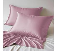 LINENWALAS 100% Organic Bamboo Pillow Cases 2 Pack, Soft Premium Bamboo Silk Pillowcases for Hair and Skin, Cooling Standard Size Pillowcases with Envelope Closure (50x75 cm, Lilac)