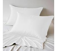 LINENWALAS 100% Organic Bamboo Pillowcase Pack of 2, 50x75 cm White Silk Pillowcases for Hair and Skin Standard Size Cooling Pillow Cases Bamboo Bedding (50x75 CM, White)