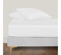 LINENWALAS 100% Organic Bamboo Silk Fitted Sheet, Emperor Size, Deep Pocket, Soft Cooling (White)
