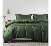 LINENWALAS 100% Organic Eucalyptus Tencel 3pc Duvet Cover Set With Zipper Closure and Corner Ties - Softest Cooling Luxury Bedding Perfect for Hair & Skin (King/Avocado Green)
