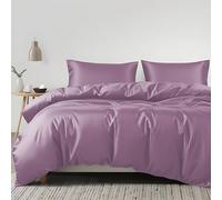 LINENWALAS 100% Organic Eucalyptus Tencel 3pc Duvet Cover Set With Zipper Closure and Corner Ties - Softest Cooling Luxury Bedding Perfect for Hair & Skin (Double/Lilac)