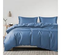 LINENWALAS 100% Organic Eucalyptus Tencel 3pc Duvet Cover Set With Zipper Closure and Corner Ties - Softest Cooling Luxury Bedding Perfect for Hair & Skin (Double, Bahamas Blue)