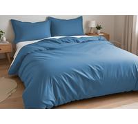 LINENWALAS 100% Percale Cotton 2 Piece Single Duvet Cover Set, Soft, Crisp and Cooling Luxury Quilt Cover Set with Zipper Closure Bedding Set (Bahamas Blue, Single)