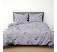 LINENWALAS 100% Percale Cotton 2 Piece Single Duvet Cover Set, Soft, Crisp and Cooling Luxury Quilt Cover Set with Zipper Closure Bedding Set (Haze of Lavender, Single)