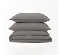 LINENWALAS Luxurious 1200 Thread Count Supima Cotton Single Size Duvet Cover Set 140x200 cm, Premium Cotton Zipper Closure and Corner Ties, Soft Premium Bedding Set (Single, Light Grey)