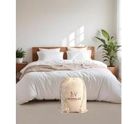 LINENWALAS Single Size Duvet Cover Set, 1000 Thread Count Premium 100% Egyptian Cotton 2-Piece Quilt Cover Set - Soft, Thick & Breathable Bedding Set (140x200 cm, White)