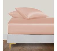 Linenwalas Super King Fitted Sheet Only, 100% Viscose from Bamboo Silk Sheet, 16" Deep Pocket Snug Fit, Soft, Cooling Bedsheet (Superking, Rose Gold)