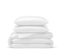 LINENWALAS White Double Duvet Cover 3Pc Set Organic Bamboo Bedding Set Anti Allergy Comforter Quilt Cover Set 200x200 Soft, Cooling, Luxury Bamboo Bedding Double Size (White)