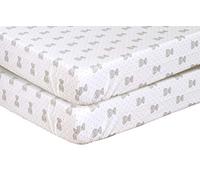 LinenZone - 2 x Cot Fitted Bed Sheets - Egyptian Cotton 200 Thread Luxury Smooth & Soft (Teddy, 60 x 120 cm)