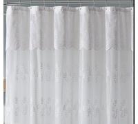 LinenZone 72 Inch Floral White Lace Shower Curtains. (Siena SH 72x72 White)