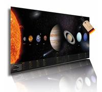 Lineo® Our Solar System Poster, XXL Universe Art Print on Photo Paper, Space Galaxy Wall Picture Decoration with Numerous Details (100 x 44 cm)