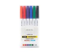 LINEPLUS ONE Permanent Marker Set - Made in Korea | 6 Assorted Colors for Multi-Surface Marking | Fine 1mm Tip, Smudge-Resistant Ink | Ideal for Plastic, Metal, Glass, and Paper