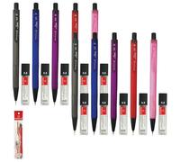 Liner Mechanical Pencils, 0.5mm Lead Size, Pack of 10, Rubber Tipped, Trio Grip, Propelling Pencils, Write Draw Sketch, School Office Home Use, iZOFAX Black Ball Pen