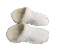 Liner Plush Slippers Cover Thick Plush Hole Shoes Cover for Bathroom Kitchen 24 cm white