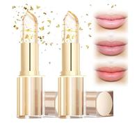 Lineraparnt Transferproof Color-Changing Lipstick, Auto-Tints on Contact! Lip Balm Color Changing, Smart Color Shift, Natural & Flattering, Crystal Flower Lipstick (2PC)