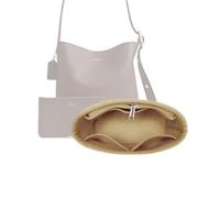 LinerLink Bag Organizer compatible with Coach Bleecker Bucket, Felt Insert Liner for Women Handbag. (Brown, Style B)