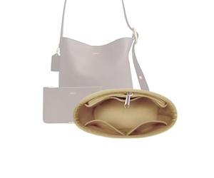 LinerLink Bag Organizer compatible with Coach Bleecker Bucket, Felt Insert Liner for Women Handbag. (Green, Style B)