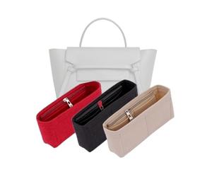 LinerLink Bag Organizer for Celine Nano Belt Bag (20L x 20H x 10D cm) (Black, Style B: Side Zipper)