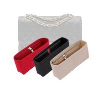 LinerLink Bag Organizer for Chanel Jumbo Classic Double Flap Bag (30L x 19.5H x 10D cm)|Handmade Bag Organizer|Custom Bag Insert|2mm Felt Bag Liner|Women Handbag Shaper (Beige, Style A: Exposure)