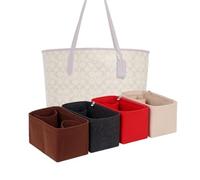 LinerLink Bag Organizer for Coach City Tote In Signature Canvas (Bag Size: 33L x 29H x 15D cm) | Handmade Bag Organizer | Custom Bag Insert | 2mm Felt Bag Liner (Beige, Style B)