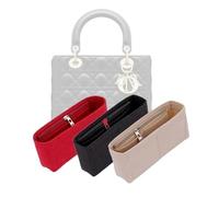 LinerLink Bag Organizer for Dior Mini Lady Bag (17L x 15H x 7D cm) | Handmade Bag Organizer | Custom Bag Insert | 2mm Felt Bag Liner (Pink, Style A: Exposure)