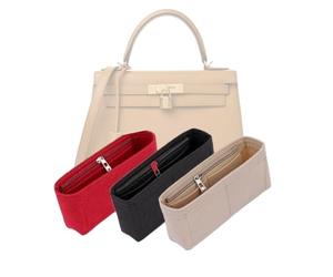 LinerLink Bag Organizer for Hermes Kelly 25 Handbag (25L x 19H x 9D cm) (Pink, Style A: Exposure)
