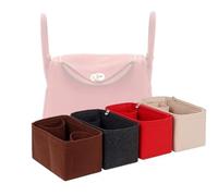 LinerLink Bag Organizer for Hermes Lindy 30 Bag(30L x 21H x 15D cm)|Handmade Custom Bag Insert|2mm Felt Bag Liner|Women Handbag Shaper (Red, Style B)