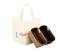 LinerLink Bag Organizer for Loewe Small Font Tote in raffia (24L x 19.5H x 11D cm)(Brown, Style C)