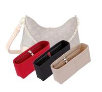 LinerLink Bag Organizer for LV Boulogne Bag (29L x 16H x 9.5D cm)|Handmade Custom Bag Insert|2mm Felt Bag Liner|Women Handbag Shaper (Brown, Style B: Side Zipper)