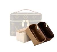 LinerLink Bag Organizer for LV Nice BB Bag (24L x 18H x 14.5D cm)|Handmade Custom Bag Insert|2mm Felt Bag Liner|Women Handbag Shaper (Brown, Style C)