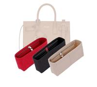 LinerLink Bag Organizer for YSL Sac de Jour Nano Bag (22L x 18H x 10.5D cm) (Beige, Style B: Side Zipper)