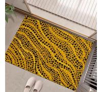 Lines And Dots Door Mats Indoor Doormat Washable For Pets Door Matts Duty Non-Slip Entrance Mat Super Absorbent Front Doormat, Abstract Art For Kitchen Bathroom Turmeric, 45 X 75 Cm