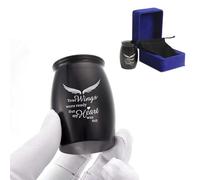 LINES ARTE Black Small Keepsake Urn for Ashes Adult Male/Man/Dad/Father