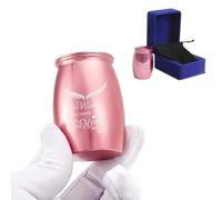 LINES ARTE Small Keepsake Cremation Urns for Human Ashes or Pet Ashes - Token Sharing Mini Memorial Urn with Velvet Bag(Pink)
