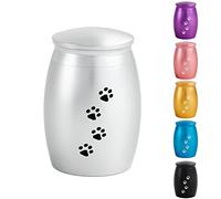 LINES ARTE Small Urns for Pet Ashes,Silver Mini Urn for Dog/Cats Ashes | 2.67 Inches Pet Keepsake Urn for Fur, Hair, Whiskers or Ashes,Pet Memorial Gift for Loss of Dog or Cat