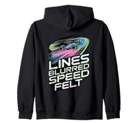 Lines Blurred Speed Felt Competitive Drone Racers FPV Zip Hoodie