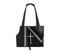 Lines Cross Printed pet Shoulder Bag, Suitable for Small Dogs and Cats, Shopping and Travel Dual-Purpose Bag