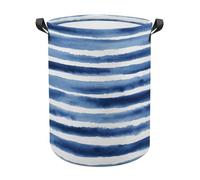 Lines Drawn with Dark Blue Watercolor Laundry Baskets Laundry Hamper Waterproof Foldable Storage Bin Dirty Clothes Laundry Basket for Living Room Bathroom