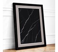 Lines in Darkness Minimalist Framed Wall Art Print A3 (42×29.7cm) Black, Wall Decor for Living Room, Bedroom, Office & Home, Ready to Hang, Art Gift