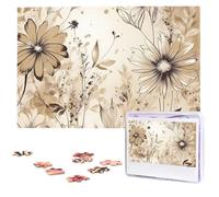 Lines Of Flowers Wooden Puzzles 1000 Pieces Personalized Jigsaw Puzzle For Adults Interesting Custom Photo Puzzles Gift For Holiday Birthday Wedding Anniversay