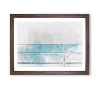 Lines Of Life In Abstract Modern Art Framed Wall Art Print, Ready to Hang Picture for Living Room Bedroom Home Office Décor, Walnut A2 (64 x 46 cm)