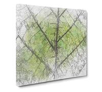 Lines of the Leaf Canvas Print | Gallery Wrapped 30mm Frame Wall Art | 14x14 inches | Ready to Hang | Abstract Floral Picture | Living Room Bedroom Lounge Office