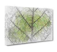 Lines Of The Leaf Canvas Print | Gallery Wrapped 30mm Frame Wall Art | 24x16 inches | Ready to Hang | Abstract Floral Picture | Living Room Bedroom Lounge Office