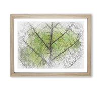Lines Of The Leaf In Abstract Modern Art Framed Print | A3 Oak Framed Wall Art | Ready to Hang | Abstract Floral Picture | Living Room Bedroom Lounge Office