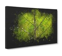 Lines of the Leaf Paint Splash Canvas Print | Gallery Wrapped 30mm Frame Wall Art | 30x20 inches | Ready to Hang | Modern Floral Picture | Living Room Bedroom Lounge Office