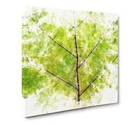 Lines of the Leaf Watercolour Canvas Print | Gallery Wrapped 30mm Frame Wall Art | 14x14 inches | Ready to Hang | Modern Floral Picture | Living Room Bedroom Lounge Office