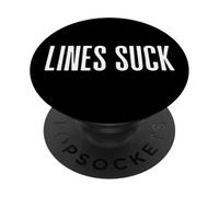 Lines Suck Funny Amusement Or Theme Park Design PopSockets Adhesive PopGrip