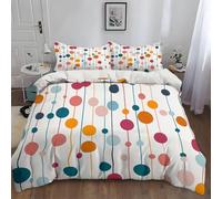 Lines Super King Size Duvet Cover Set Reversible Quilt Cover 260x220 cm Polka Dots Bedding Sets Ultra Soft 3D Comforter Covers Comfy Easy Care Non Iron Bed Set M/61